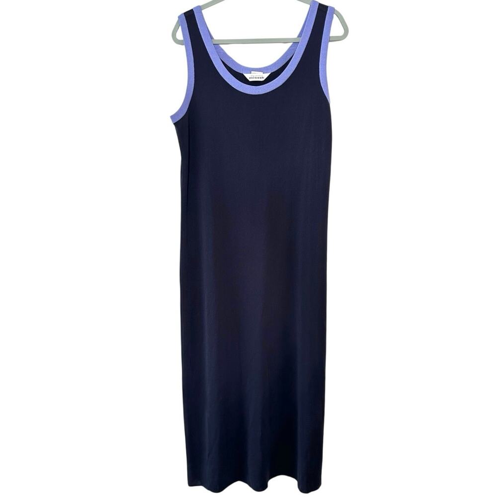 Vintage Exclusively MISOOK Maxi Sleeveless Travel-Friendly Dress Navy Blue - XL